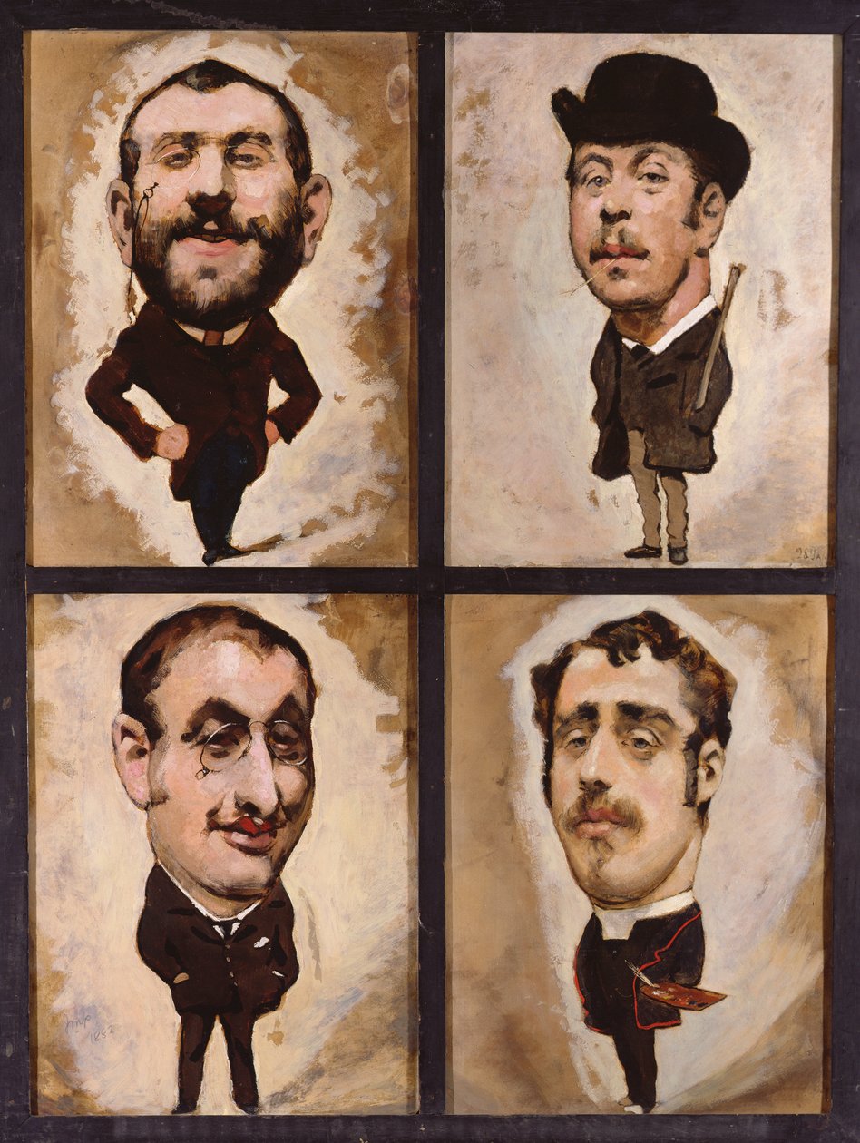 4つの似顔絵、1882年から83年 作： ジュリアス・マンデス・プライス