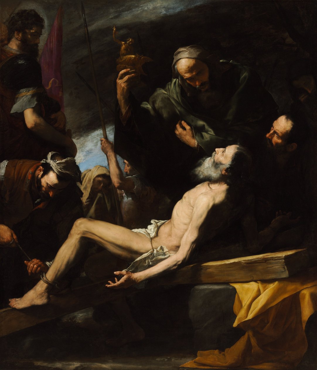 聖アンドリューの殉教（ブダペスト美術館、1628年。キャンバスに油彩、209 x 183 cm）.jpg 作： フセペ・デ・リベラ