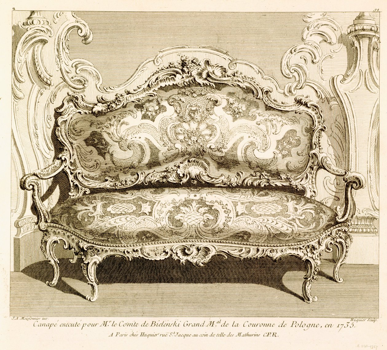 ソファー、メッソナー、Juste Aurele（1695-1750）、L&39;art Decoratif Applique a L&39;Art Industrial、1734 作： ジュスト・オーレ・マイソンニエ
