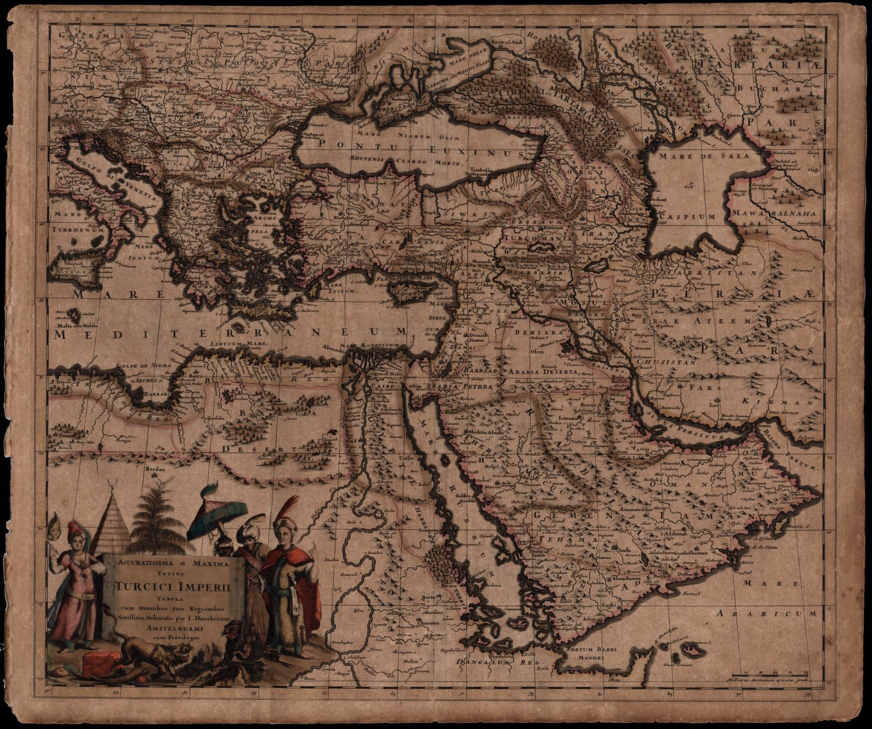 エジプトとギリシャを含むトルコの所蔵品の地図 作： ジャスタス・ダンケルツ