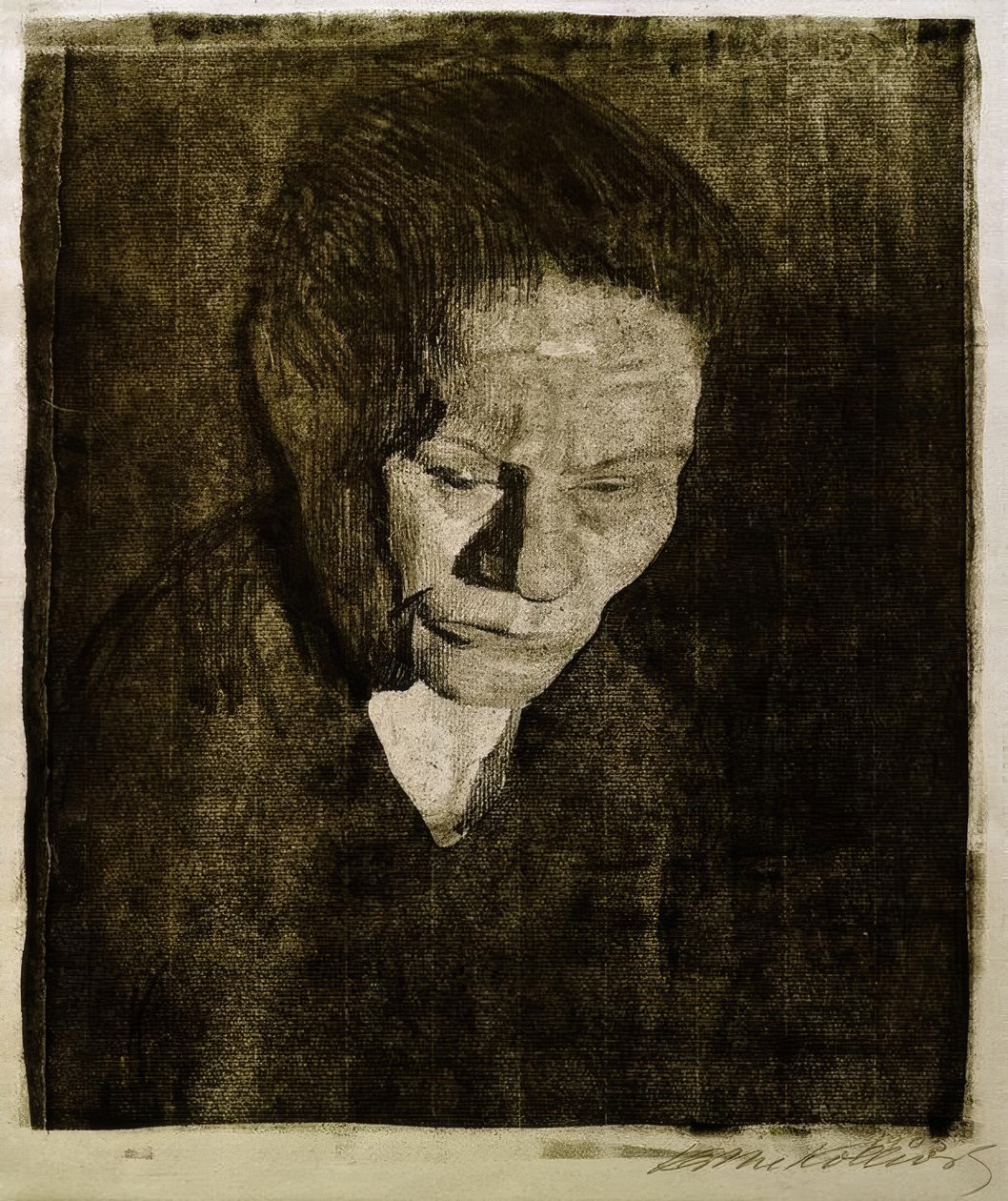 女性の頭を下げた 作： ケーテ・コルヴィッツ
