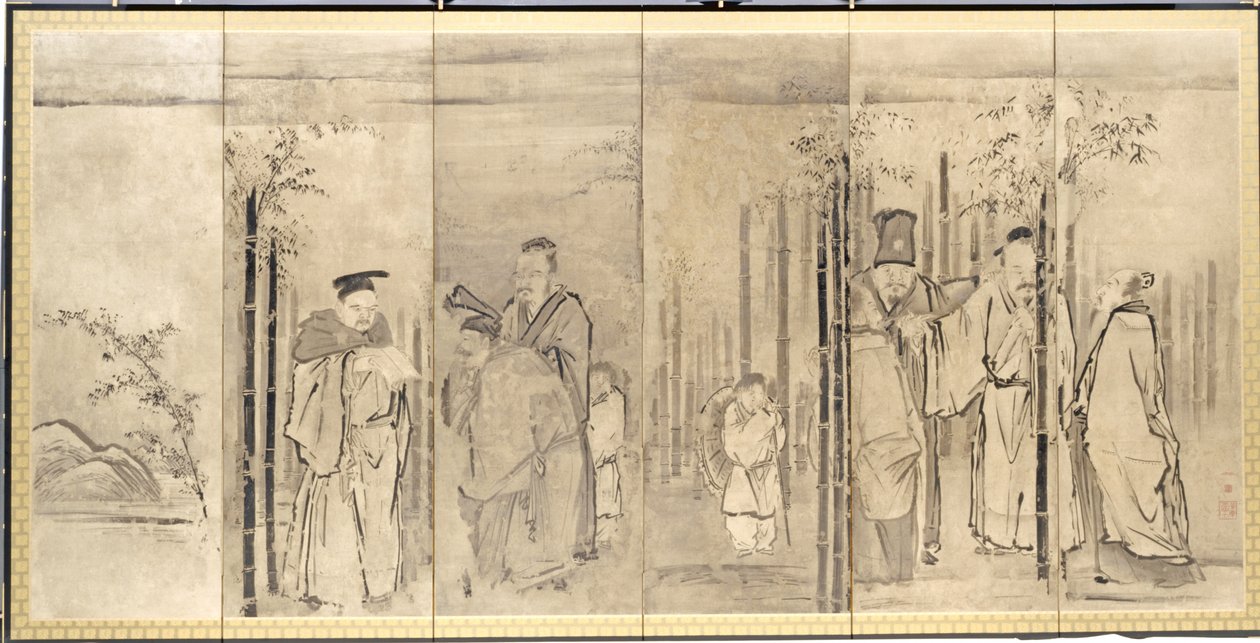 竹林の七賢者 作： 狩野探幽