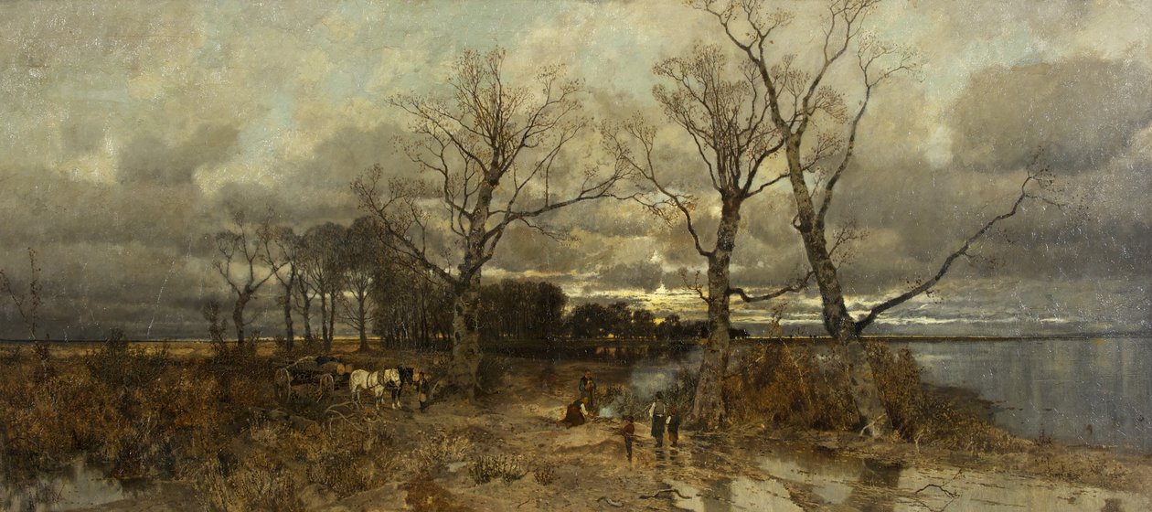 オランダの風景」1885-90年頃（油彩・キャンバス 作： カール・ヘフナー