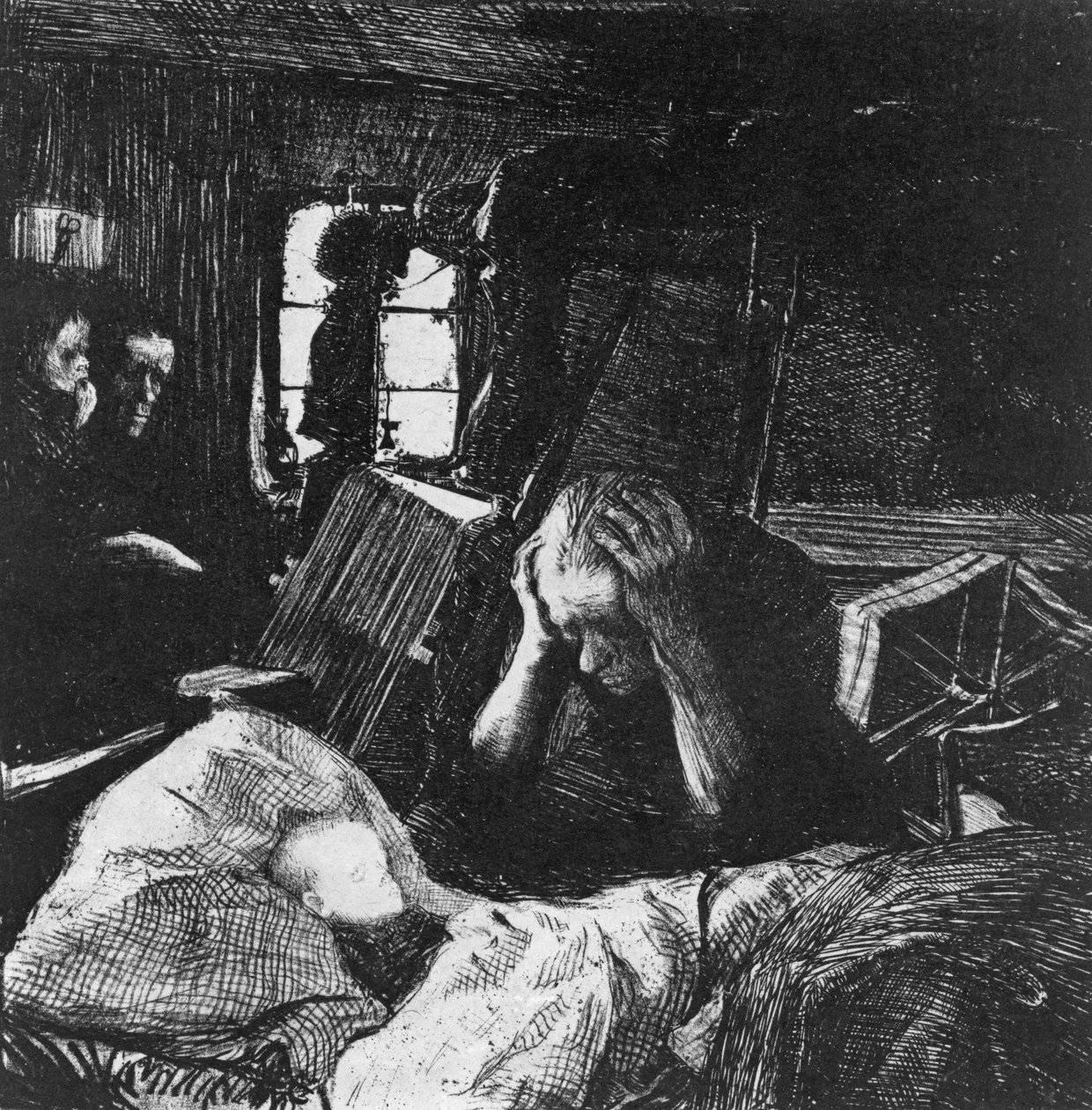 必要、1897年 作： ケーテ・コルヴィッツ