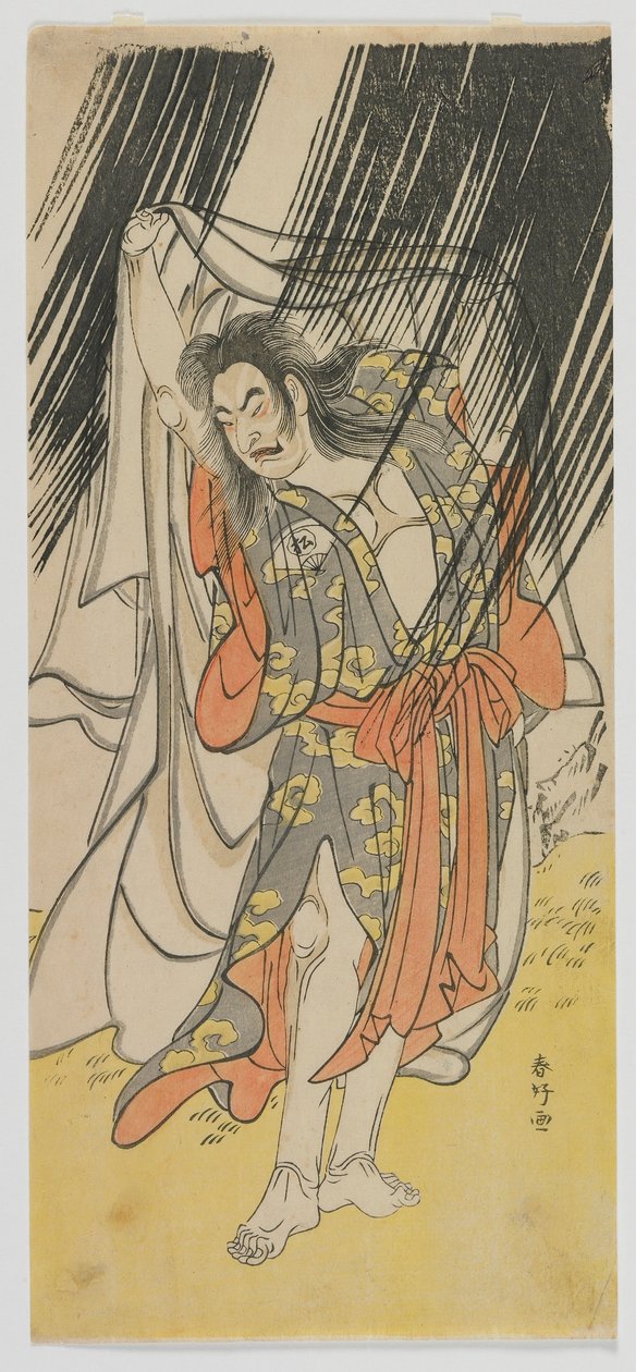 俳優尾上松介一世江戸時代旬館、1770年代後半（色版画） 作： 勝川俊子