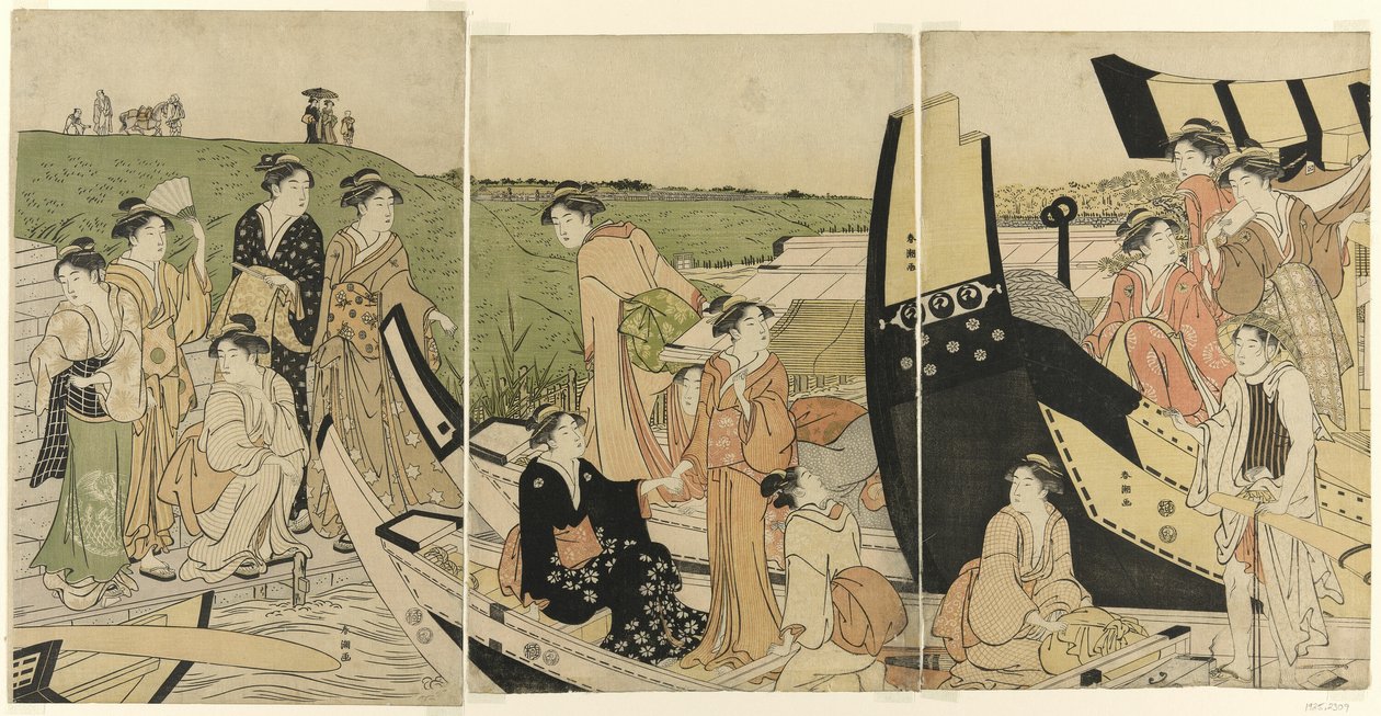 船着き場の遊覧船 作： 勝川春長