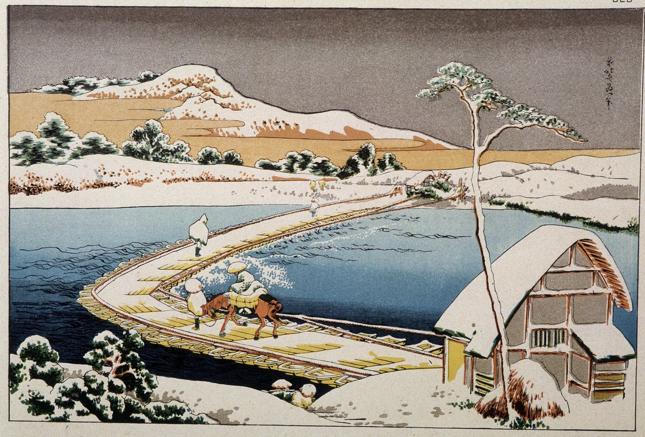 日本の風景-北斎の版画(プリント) 作： 北斎勝鹿