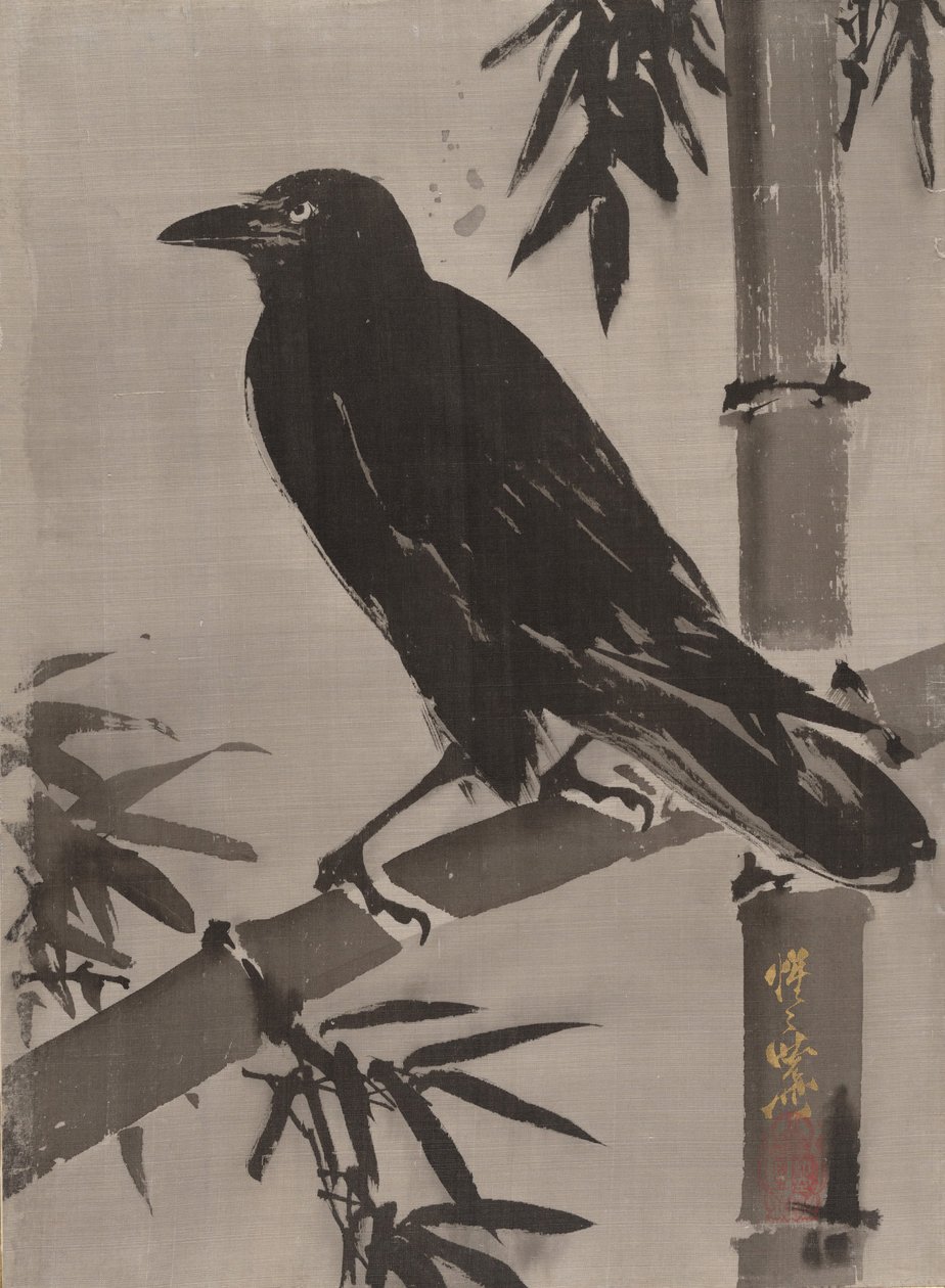 竹の枝のカラス1887。 作： 川鍋K菜