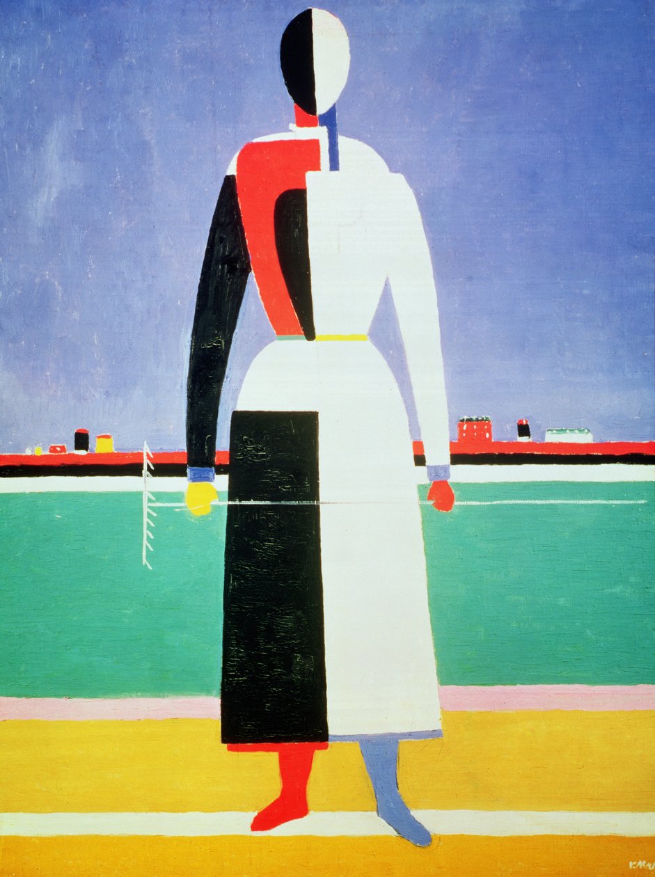 熊手を持つ女性、c.1928-32 作： カジミール・セヴェリノヴィチ・マレーヴィチ