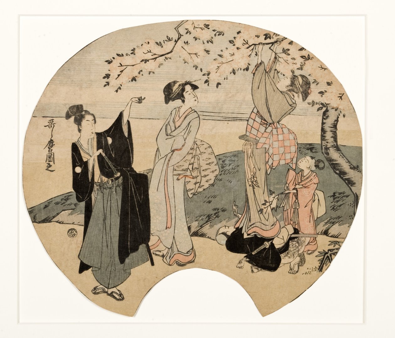 桜の名所1794-96（木版） 作： 北川歌ro