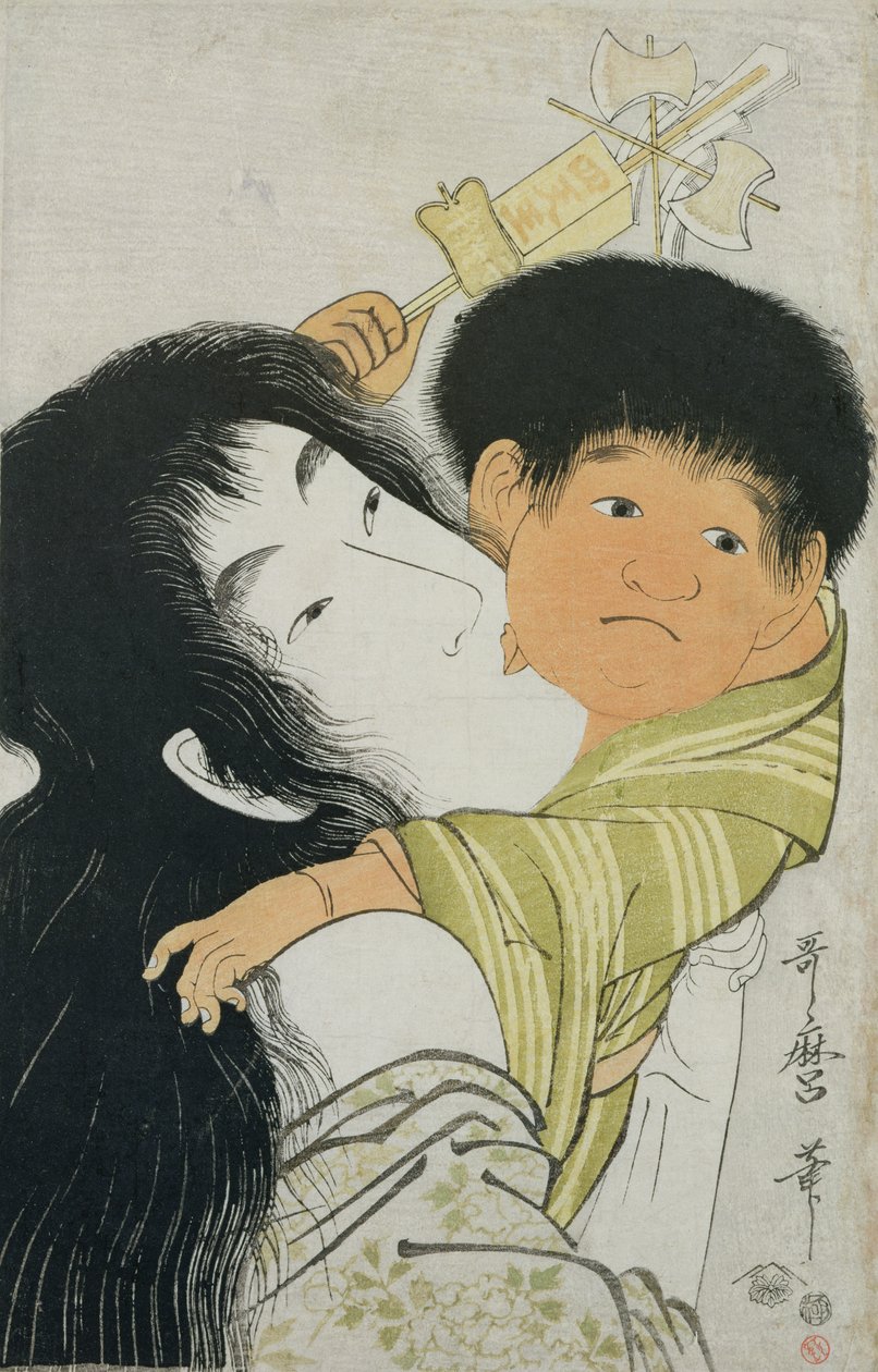 やまうばと金時（版画） 作： 北川歌ro