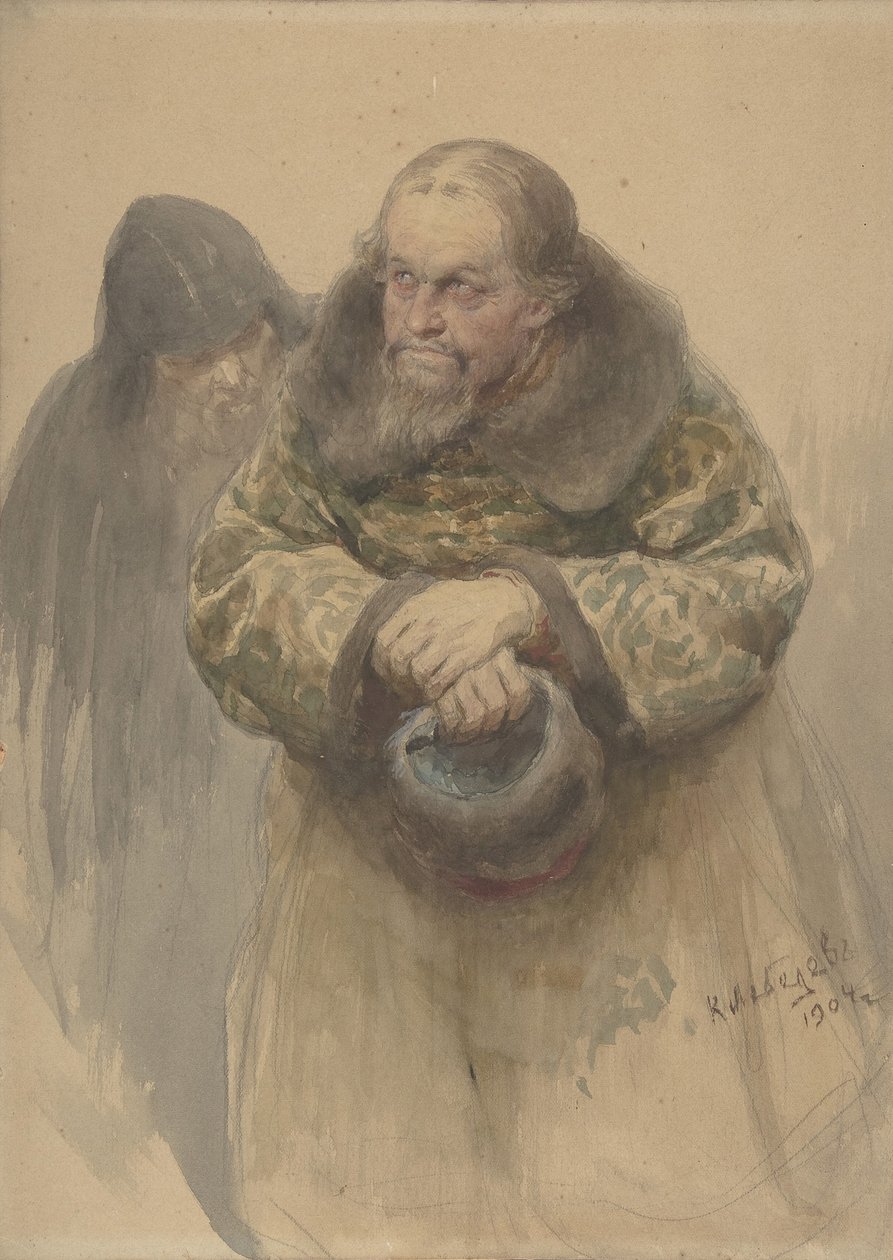 2 人のロシア人男性、1904 年。 作： Klavdi Vasilevich Lebedev