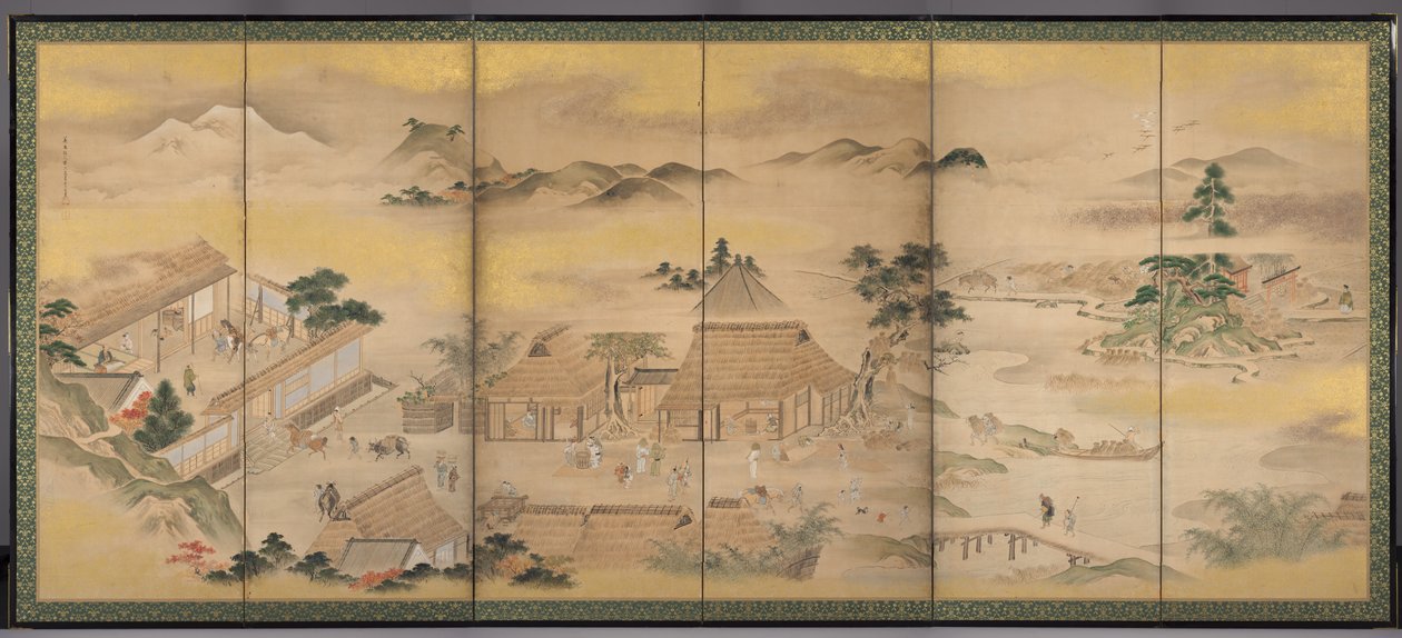 春と秋の農作業の秋、1700 年代。 作： 数独
