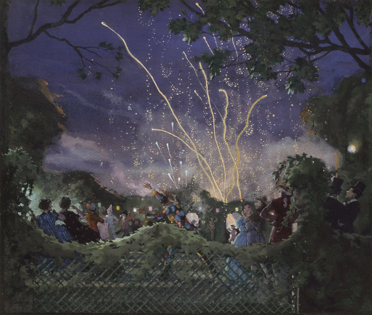 花火、1929年（黒い織り紙のボディカラー） 作： コンスタンチンアンドリービッチソモフ