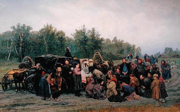 アイコンを歓迎、1878 作： コンスタンチン・アポロノビッチ・サヴィツキー