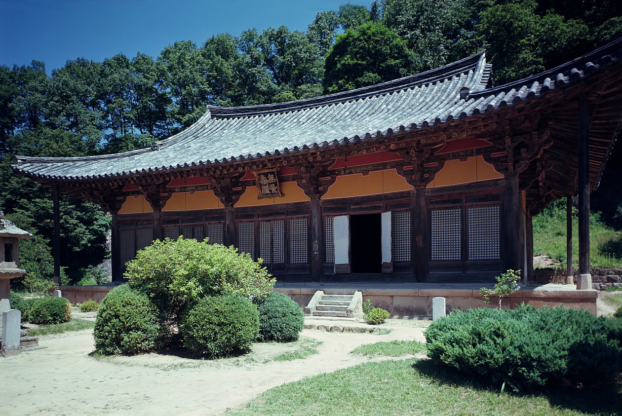 1358年に再建されたプソクサ寺院 作： 朝鮮学校