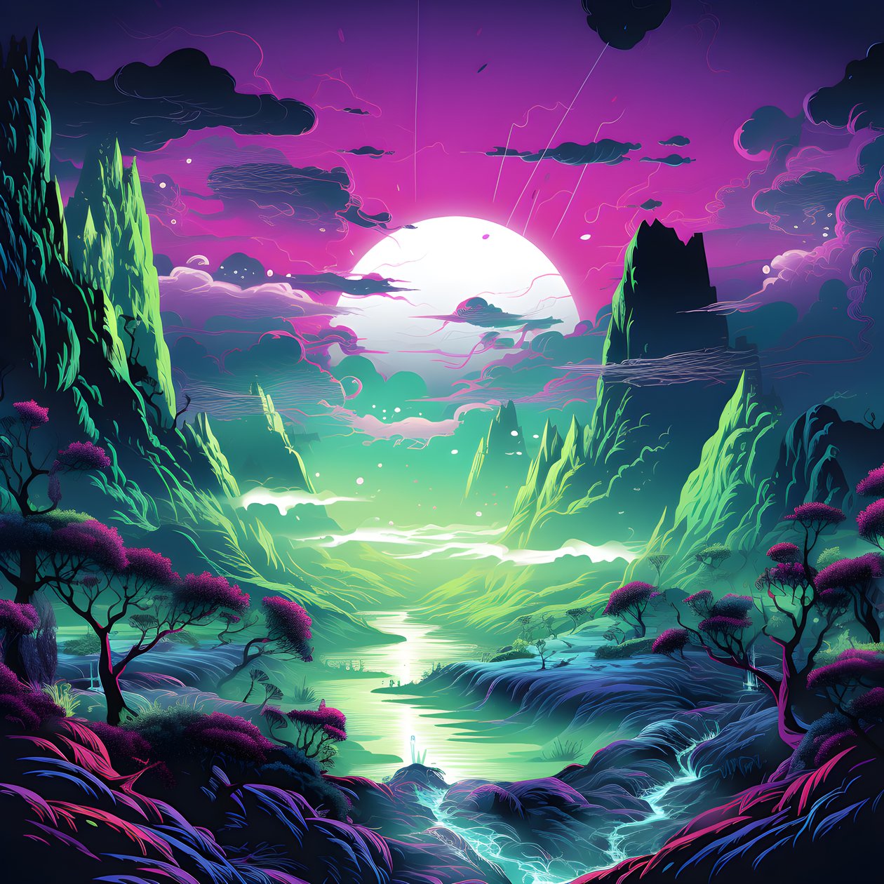 超現実的抽象風景1 作： カート・ヘプケ
