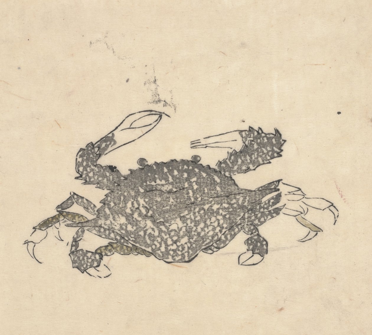 カニ（木版画） 作： 桑形圭西