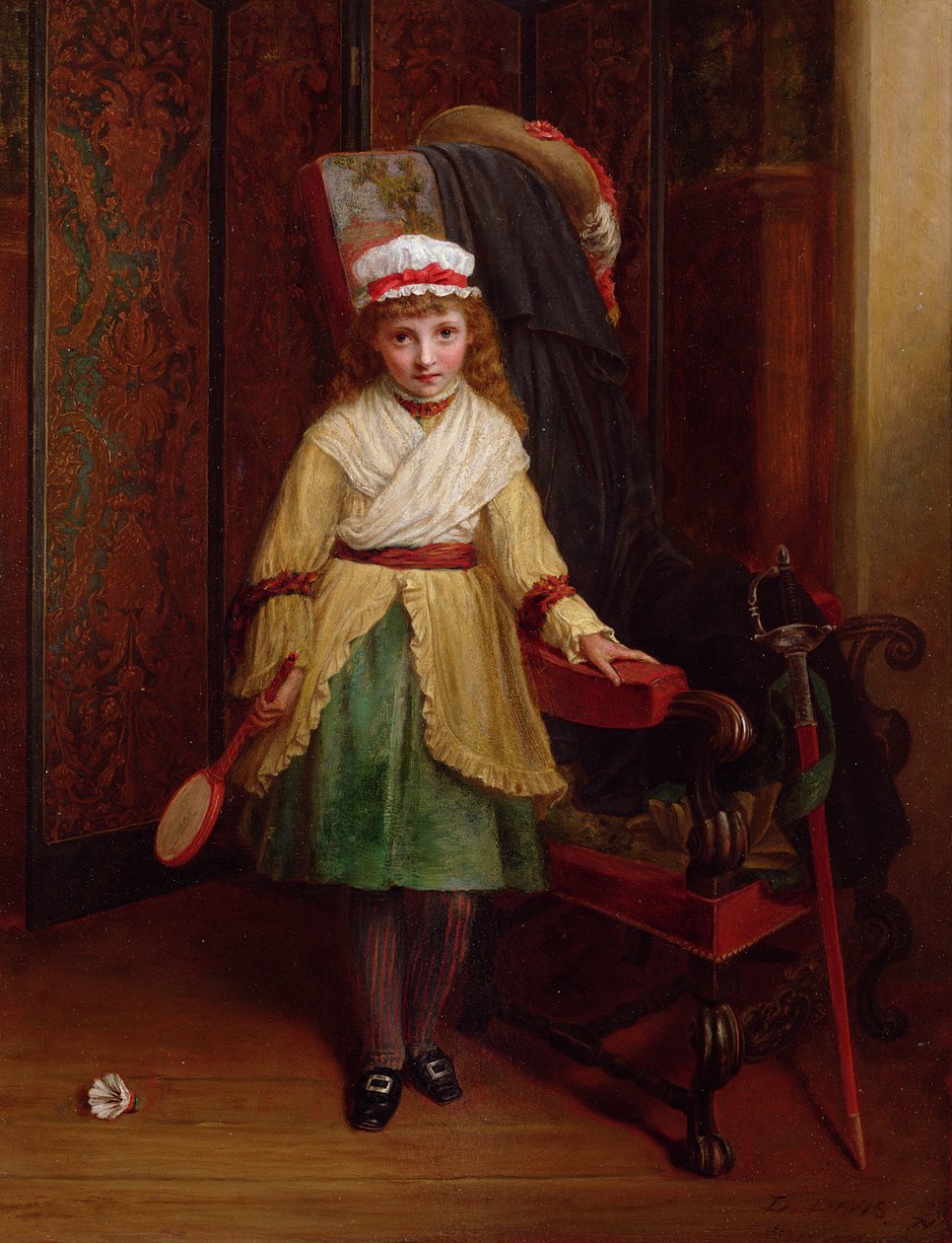 Shuttlecock Player、1874（oil） 作： L.デイビス