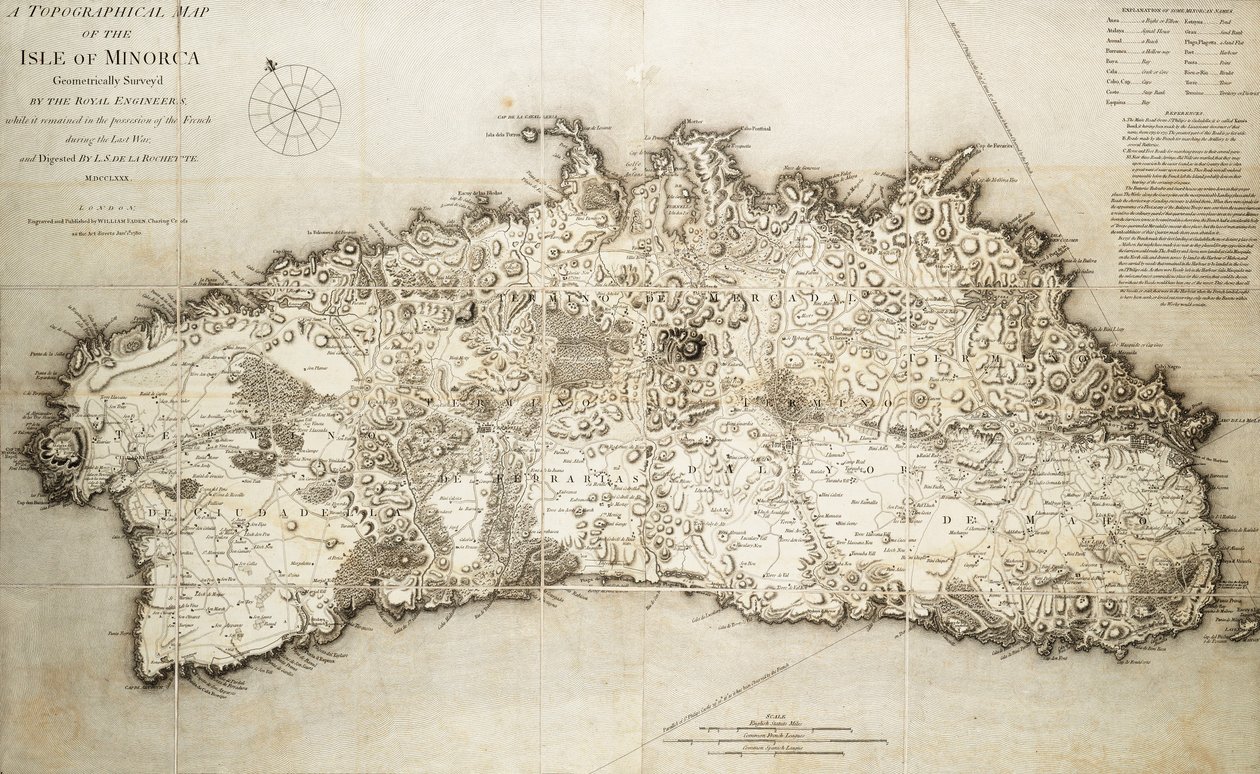 ミノルカ島 地図 作： LS ドゥ ラ ロシェット