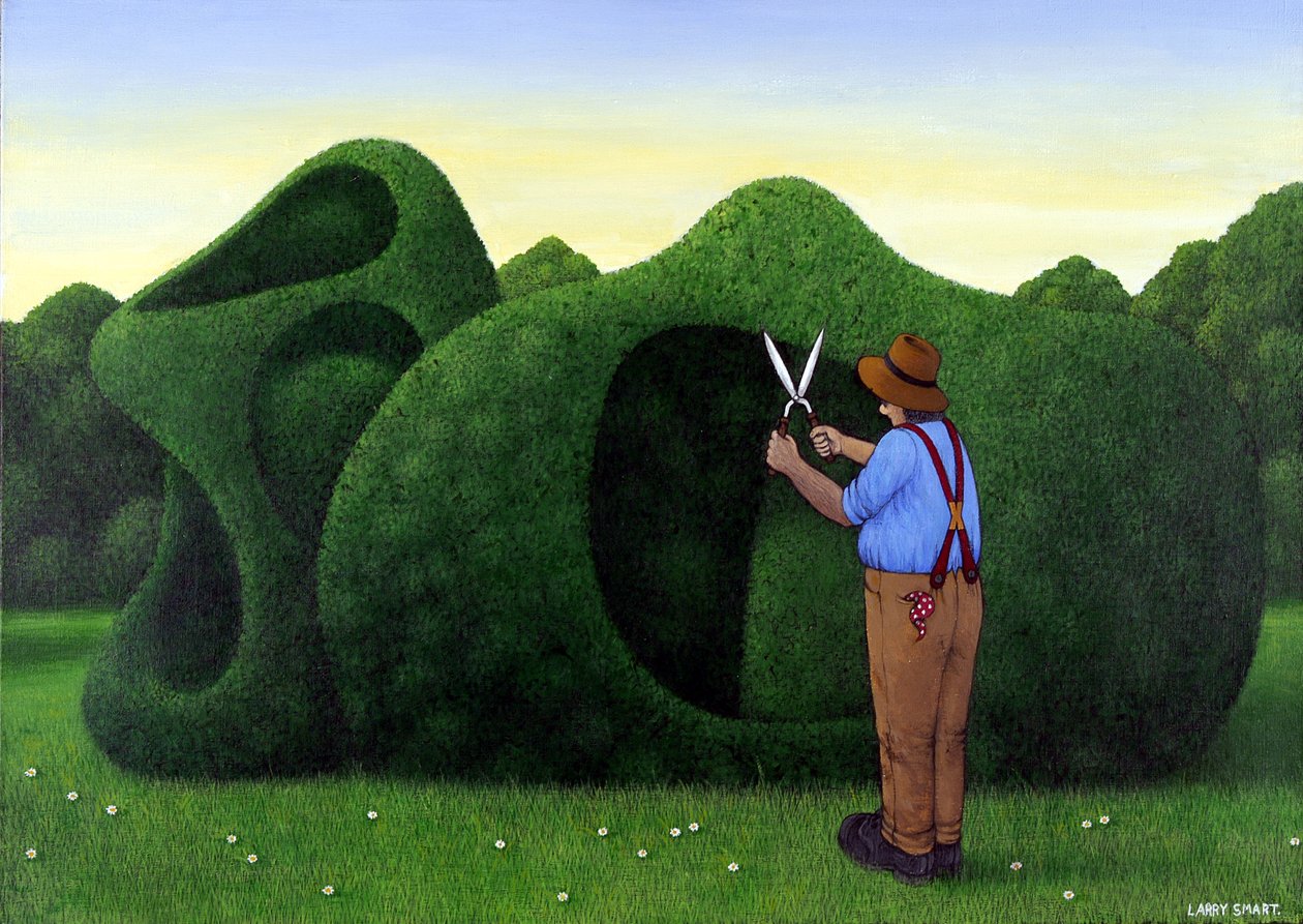 Moore Topiary（リネンにアクリル） 作： ラリー・スマート