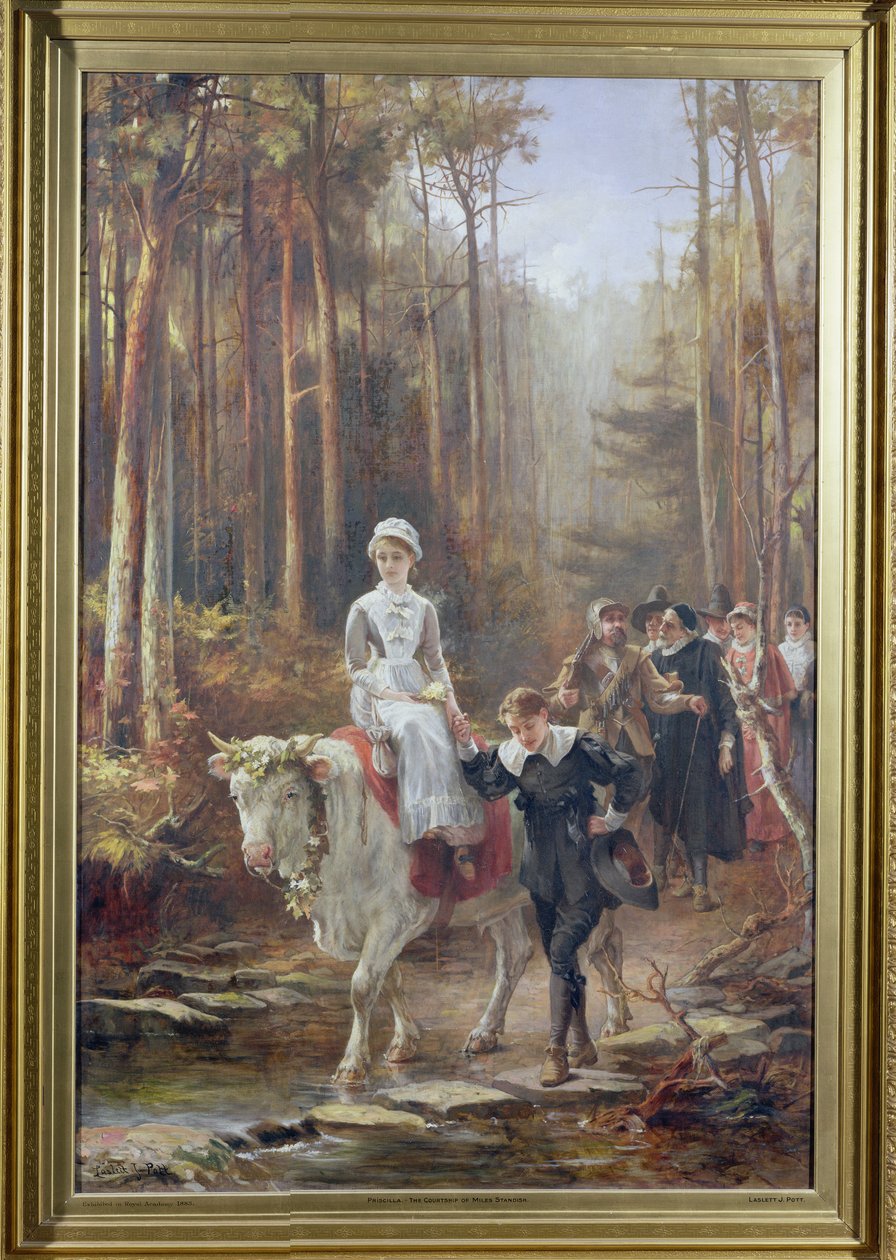 プリシラ、マイルズスタンディッシュの求愛、1885 作： ラスレット・ジョン・ポット