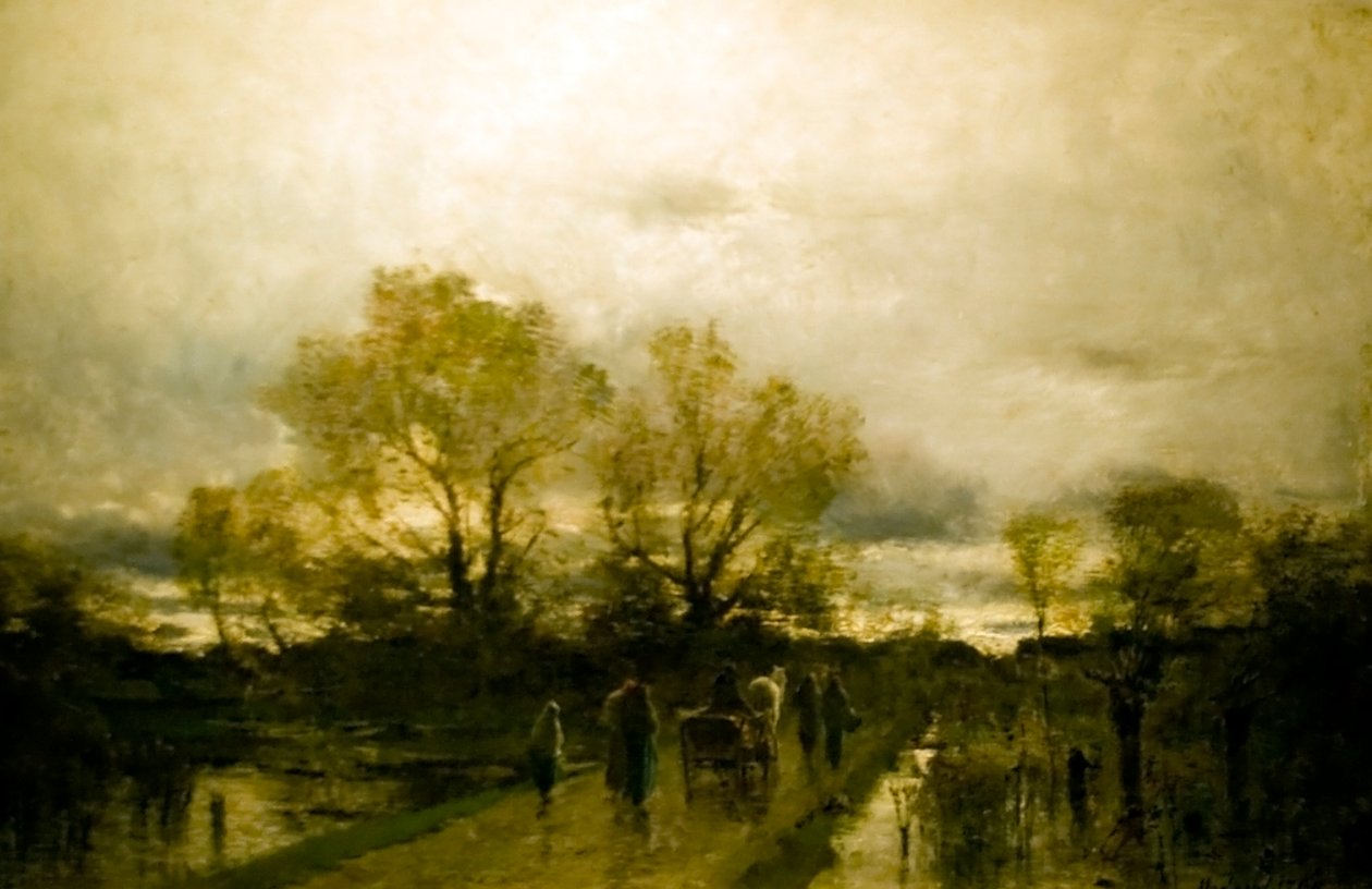 Swampy Taj Csatakos utn英語：Marshy Landscape Muddy Roadn 作： ラズロ・メドニャンスキー