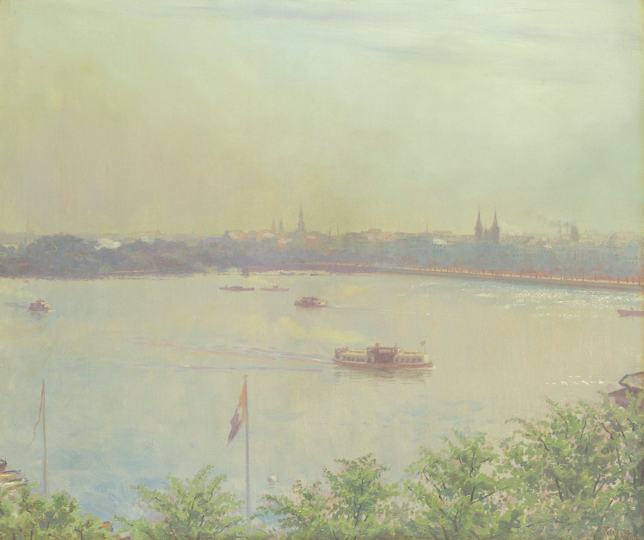 内陸アルスター湖の眺め、1894 作： Laurit 社のスプリンクラー Tuxen