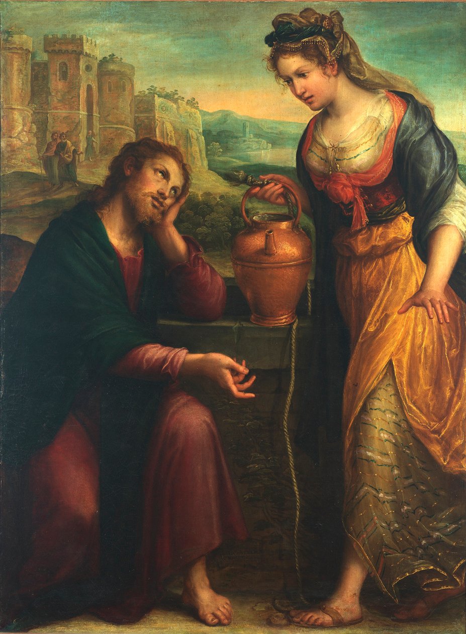 キリストとサマリヤの女、1607年。 作： ラビニア・フォンタナ