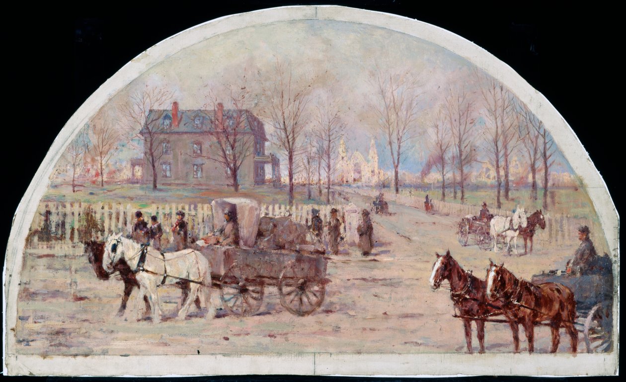 1871年、1900年の火災後のオグデン邸 作： ローレンスカーマイケルアール