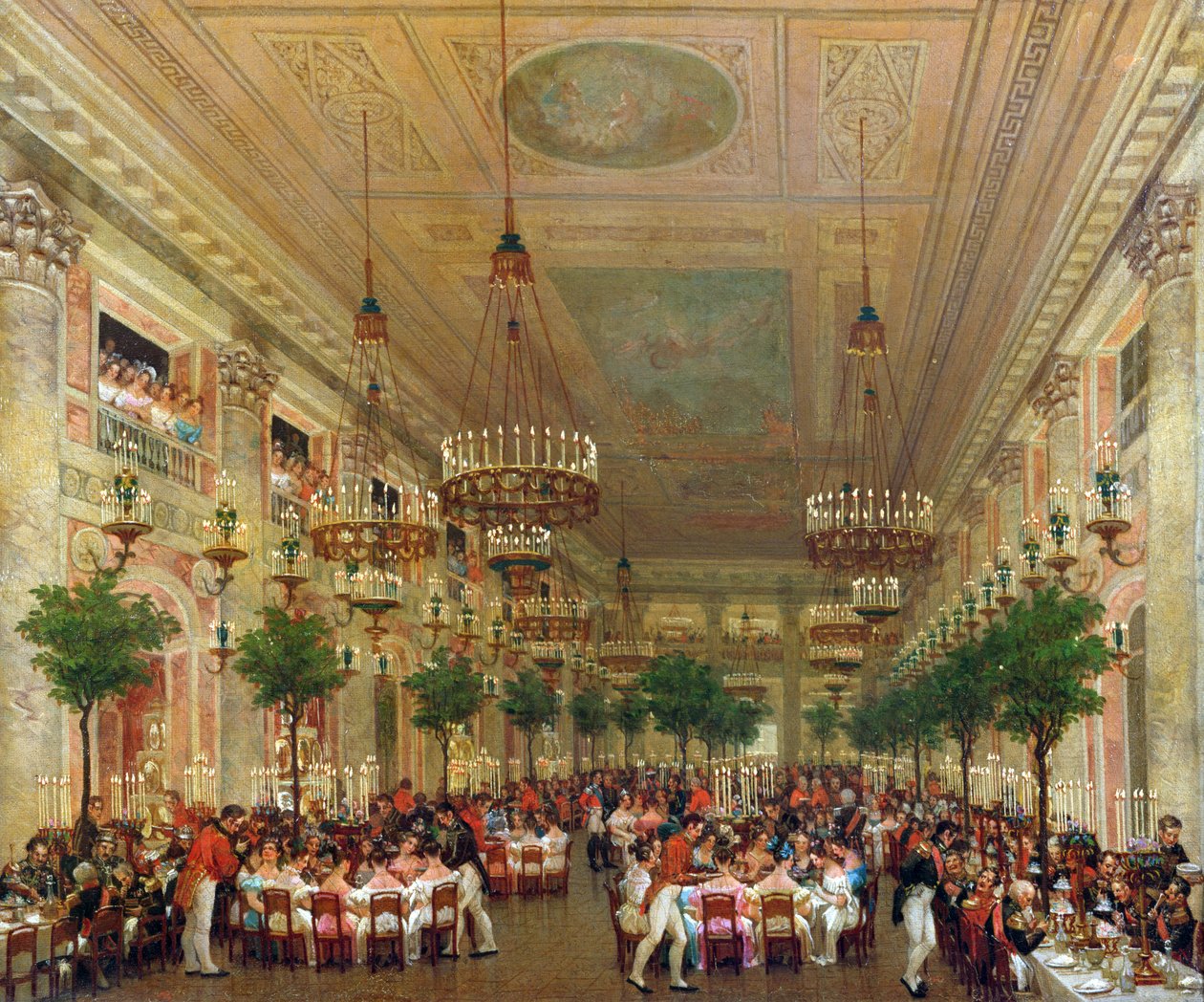 レオポルド1世（1790〜1865年）とオーリンズのルイーズ王女（1812〜50）1832年の結婚を祝うチュイルリーでのごちそう 作： ルバロンアタリン