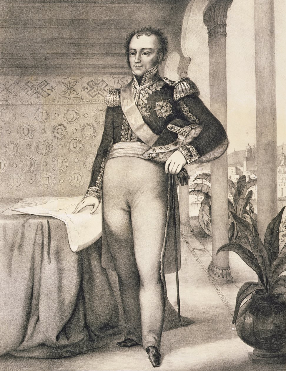 1830年にアルジェを占領したフランス遠征軍を記念した巻からのアフリカ遠征隊の最高司令官であったコントデブルモン（1773-1846）の肖像 作： 肝shark