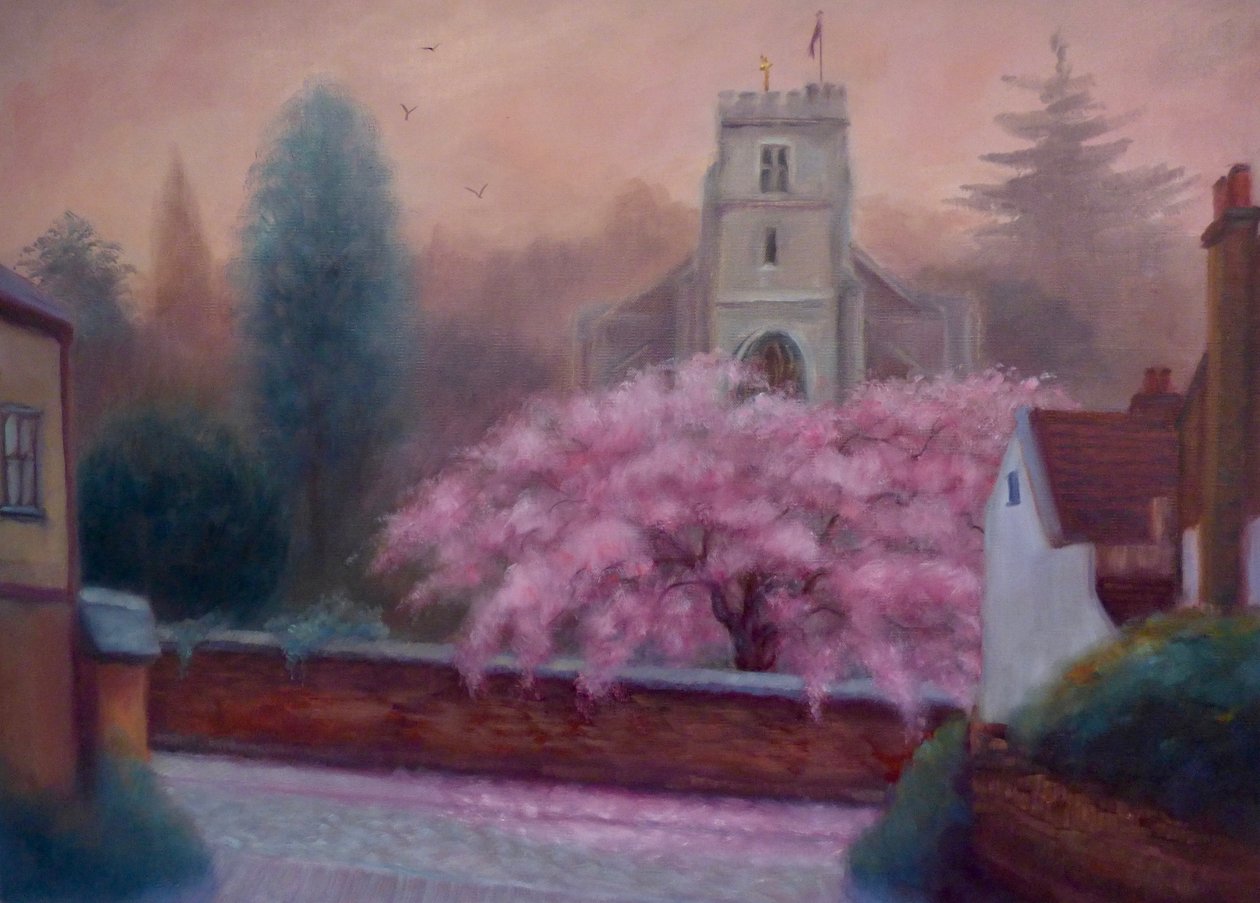 St Marys Spring、2019、（リネンに油彩） 作： リー・キャンベル