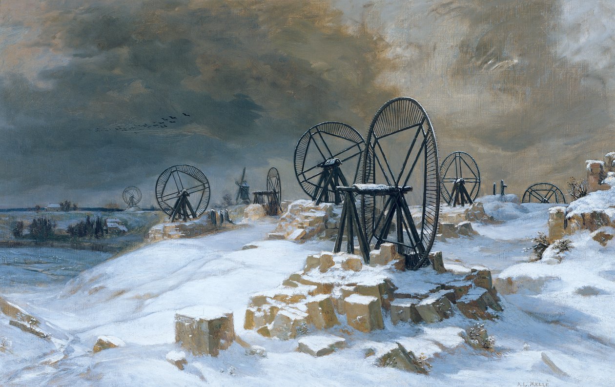 Gentily in the Snow、1879年のピット 作： レオン・オーギュスト・メレ
