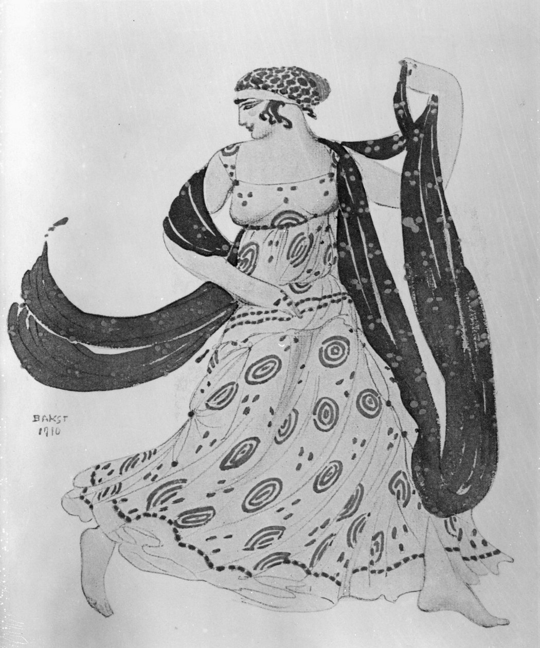 「クレオパトラ」の衣装デザイン、1910 作： レオン・バクスト