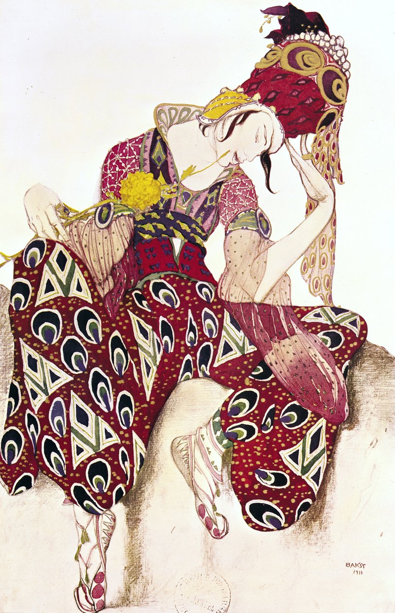 ポール・デュカスによるバレエ「ラ・ペリ」のニジンスキーの衣装デザイン（1865-1935）1911 作： レオン・バクスト
