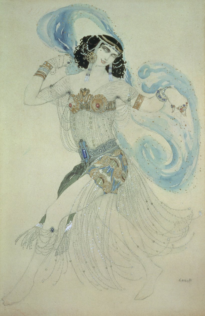 「7つのベールのダンス」、1909年のサロメの衣装デザイン 作： レオン・バクスト