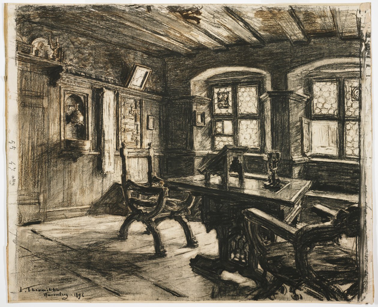 ニュルンベルクのデューラーの部屋、1896年 作： レオン・オーギュスタン・レルミット