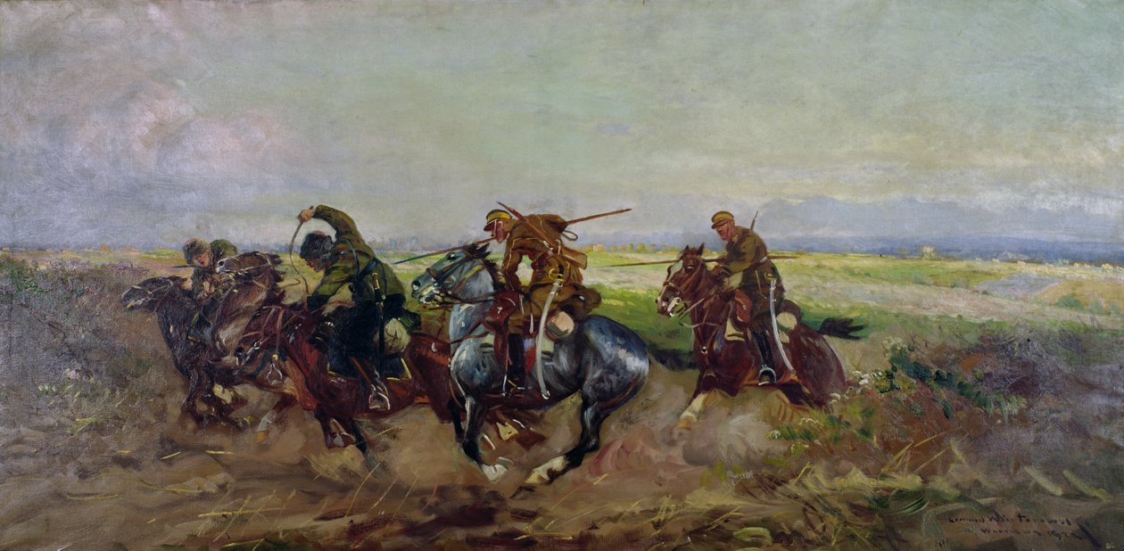 ロシア人を攻撃するポーランドのランサー、1920 作： レナード・ウィンターノウスキー