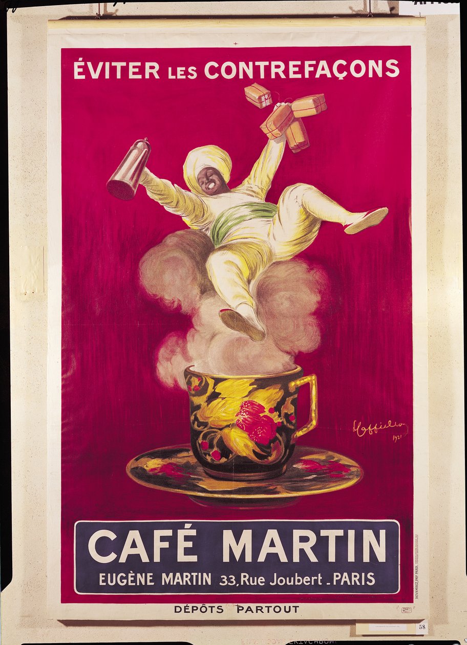 「カフェマーティン」のポスター広告、1921年 作： レオネット・カッピエッロ