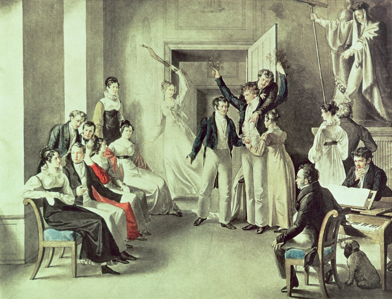フランツ・ピーター・シューベルト（1797-1828）の家族がゲームをしている 作： レオポルド・クペルヴィーザー