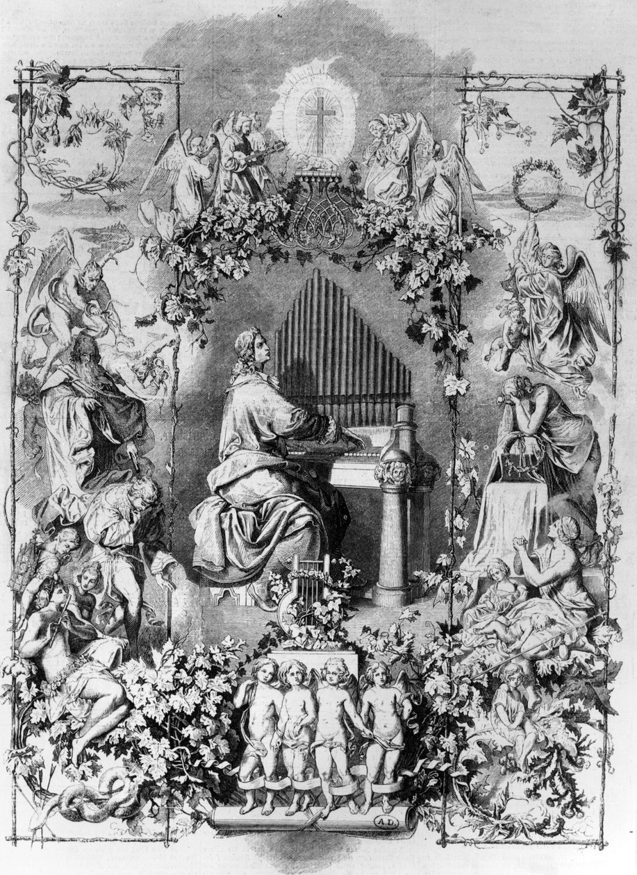 カールジョセフガイガーによって彫刻されたモーツァルトの神格化、1857 作： レオポルド・シュミット
