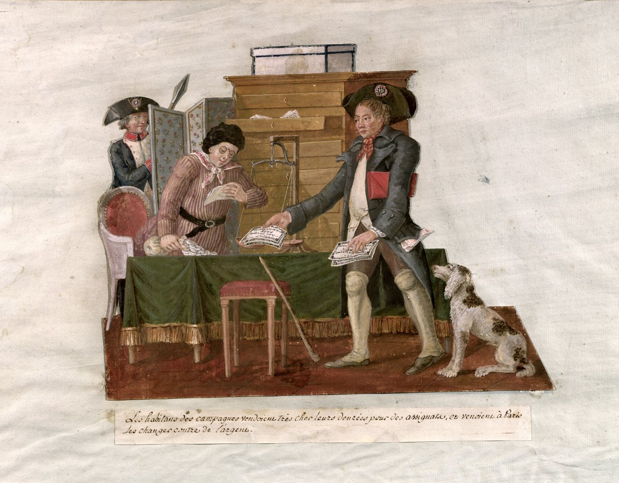 Fol.55カントリーフォークと両替商（カードにガッシュ） 作： レスール兄弟