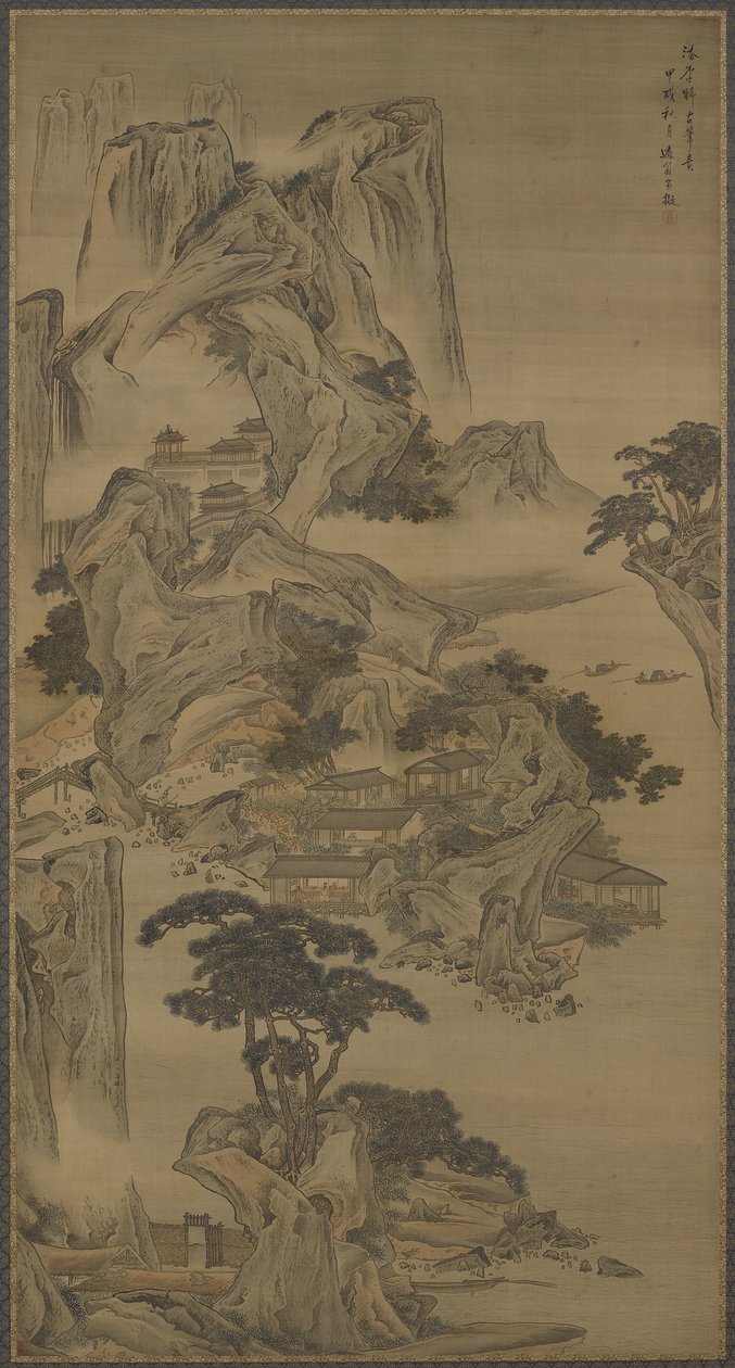 リバーでの引退、李唐のスタイル、清朝、1694年（絹にインクと色） 作： 李Y