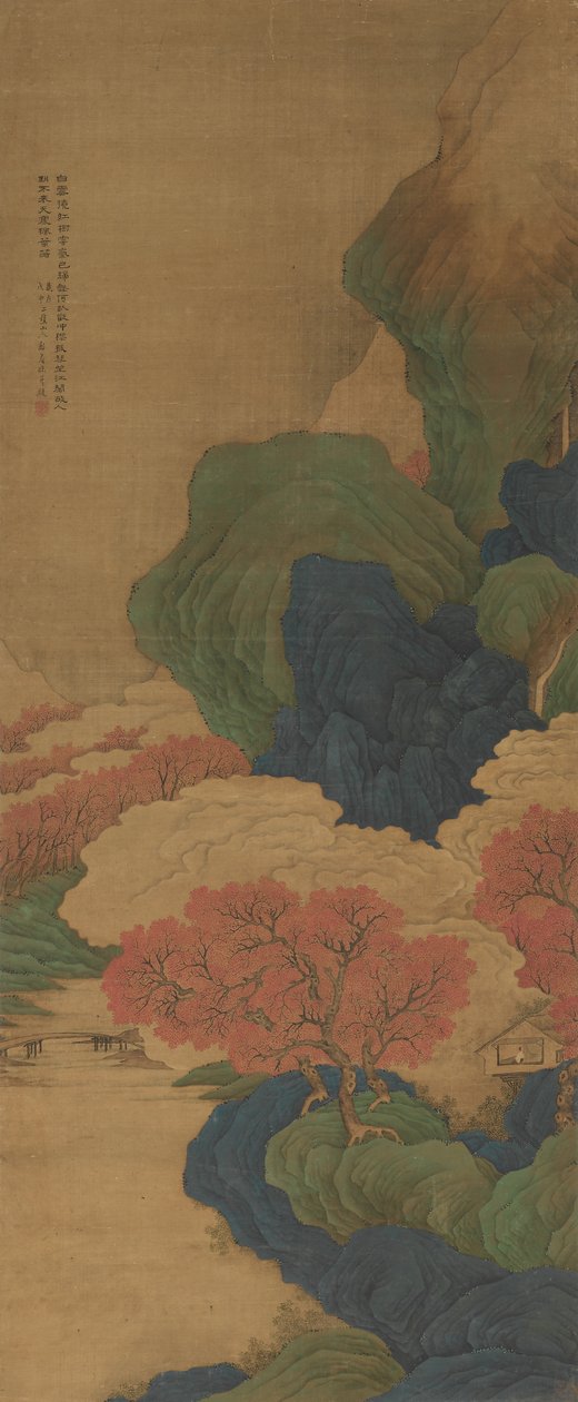 白い雲と赤い木、1788年。 作： リー・ジェン