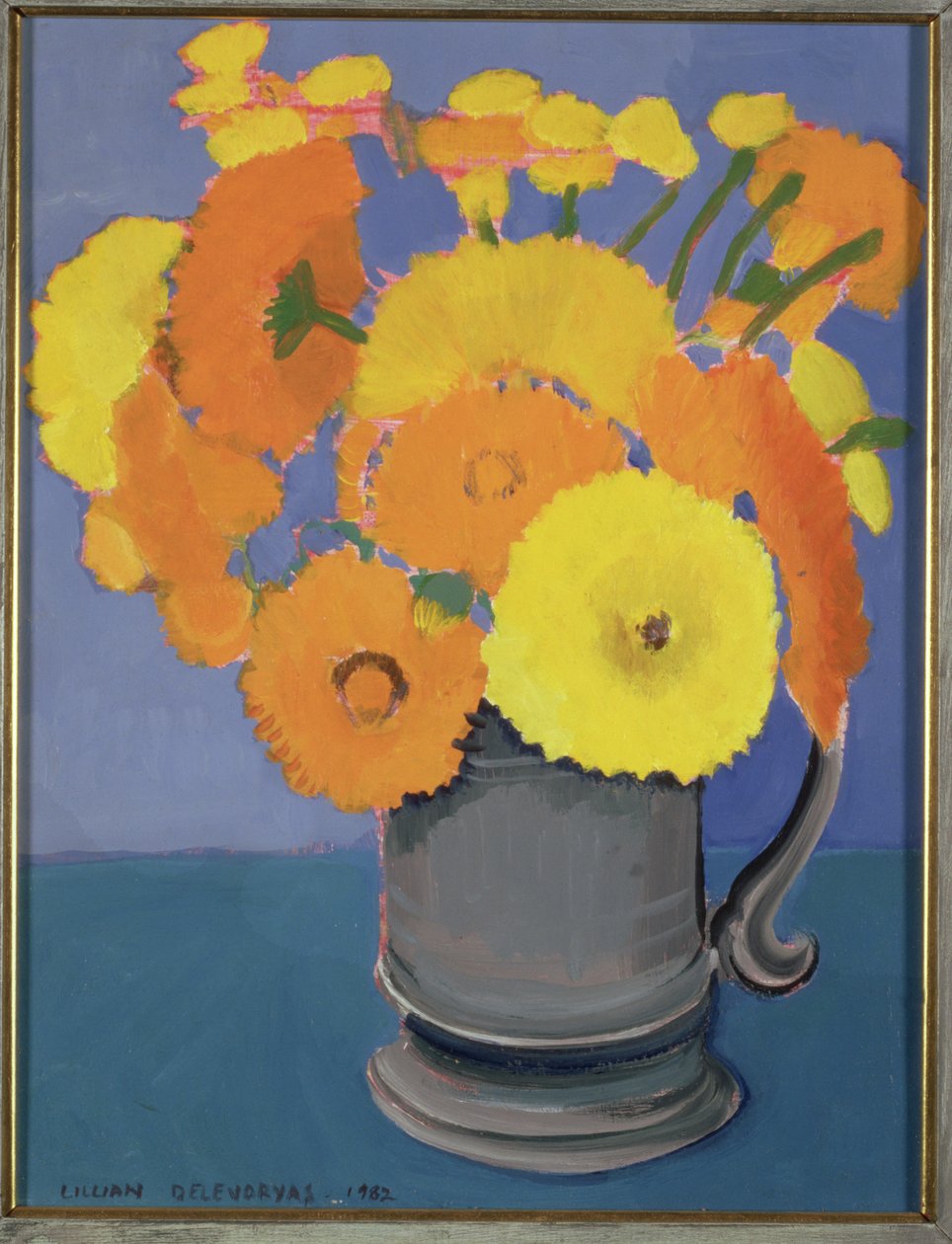 タンカードのオレンジ色の花 作： リリアン・デレボリアス