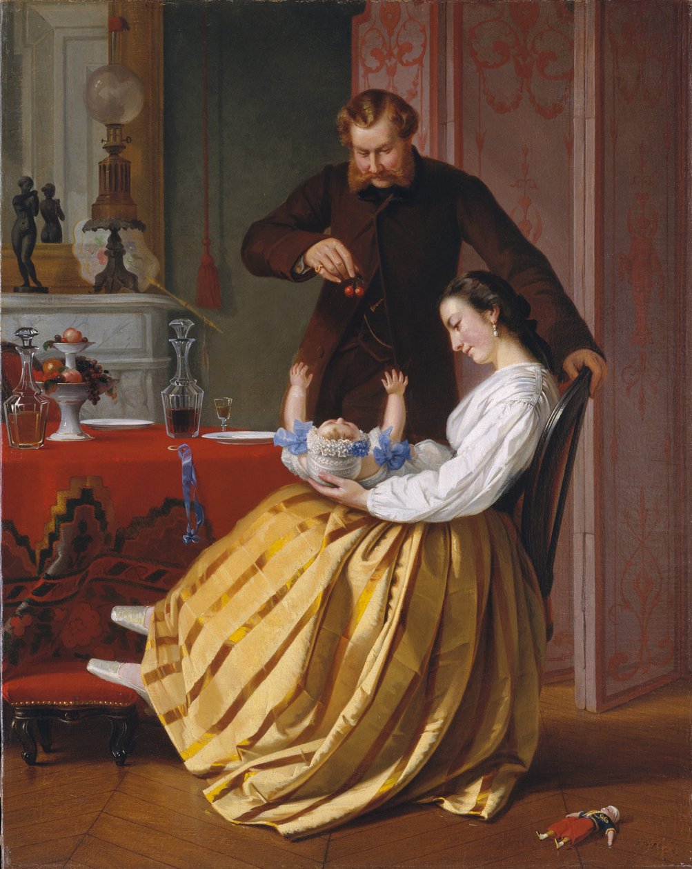 カンバセーションピース、c.1851-52（キャンバスに油彩） 作： リリー・マーティン・スペンサー