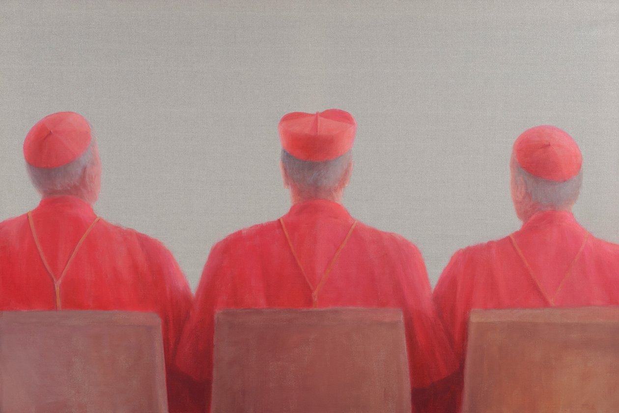 Three Cardinals II、2012（キャンバスにアクリル） 作： リンカーン・セリグマン