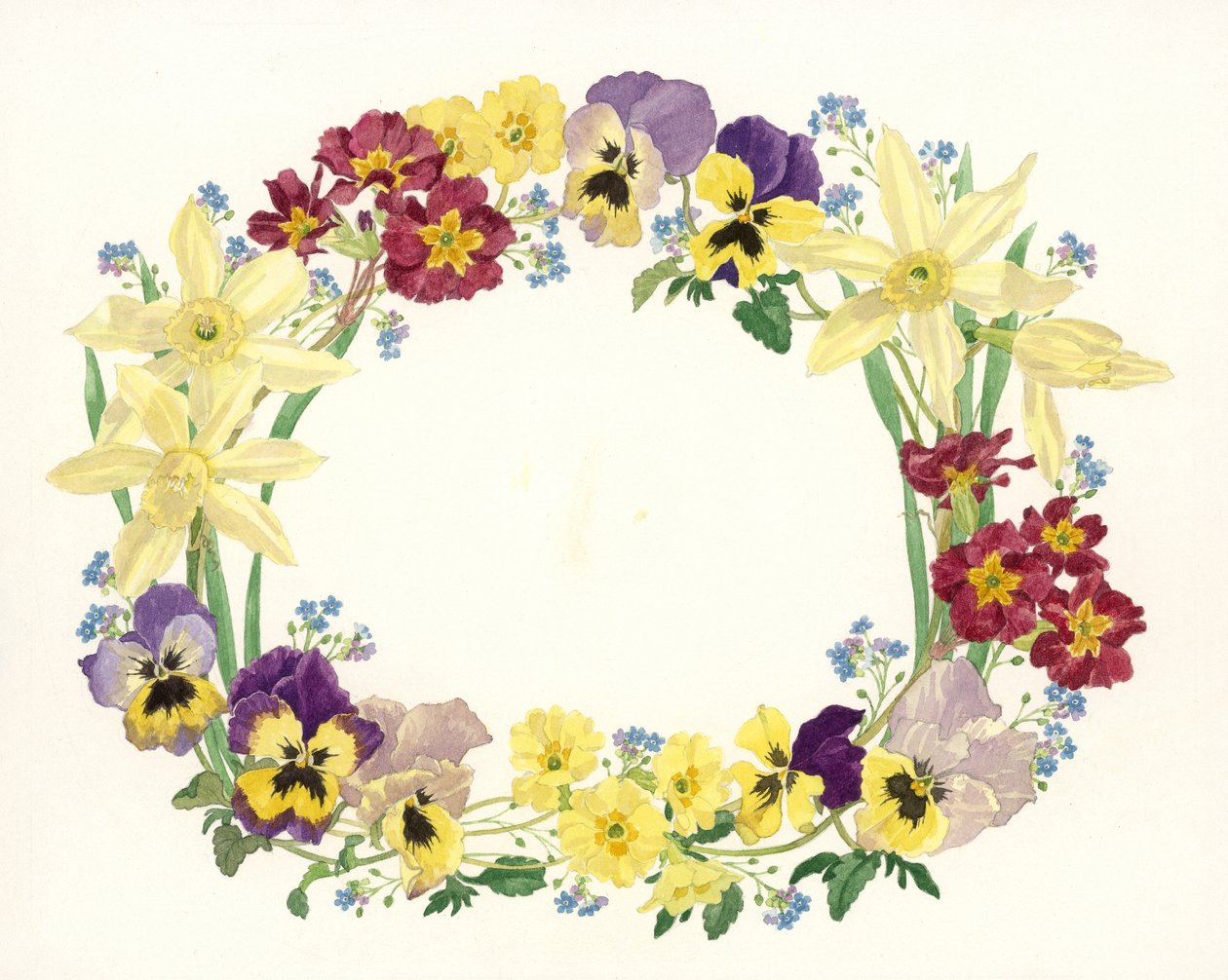 春の花の楕円形、1995（紙にトイレ） 作： リンダ・ベントン