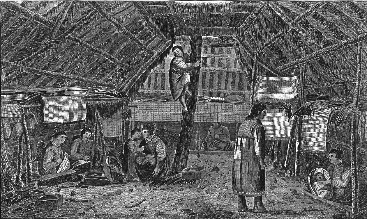「ウナラシュカの家の中」、c1776-1779。 作： ロッジ